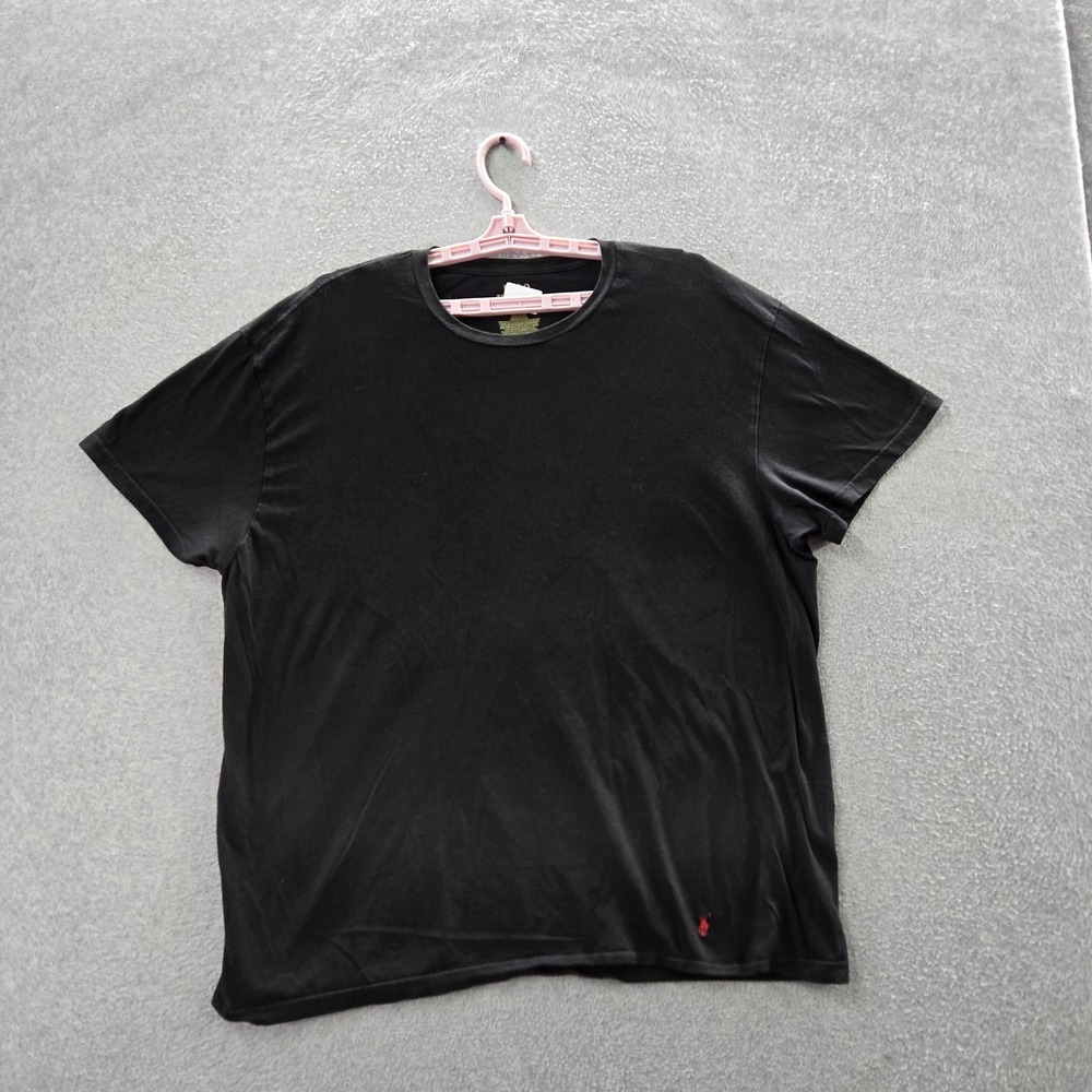 Polo Ralph Lauren Men Shirt XL Black Embroidered Logo Classic Short Sleeve READ
